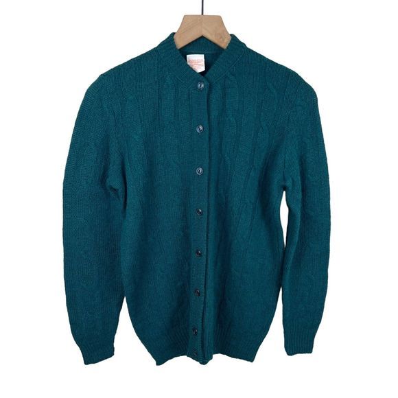 Pendleton Vintage Womens Wool Green Long Sleeve Button‎ Front Cardigan 40 Medium - Picture 1 of 3